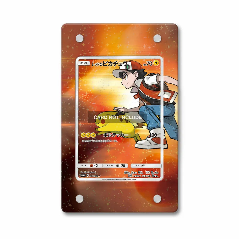 Red's Pikachu  270 SM-P Promo Extended Art Display Cases - Magnetic Case - Front View