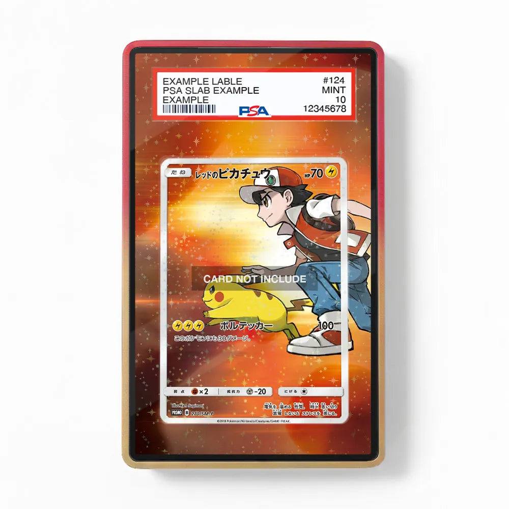 Red's Pikachu  270 SM-P Promo Extended Art Display Cases - PSA Slab Case - Front View