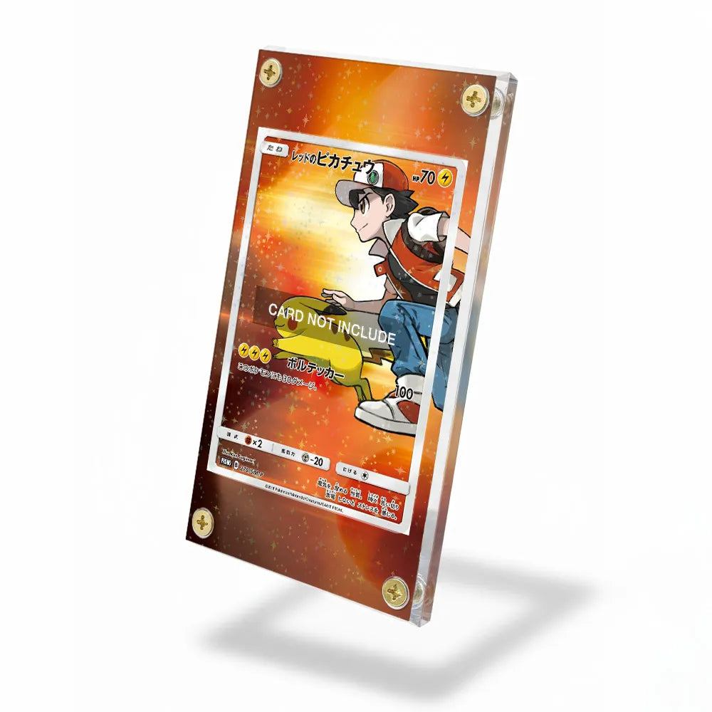 Red's Pikachu  270 SM-P Promo Extended Art Display Cases - Screws Case - Side View