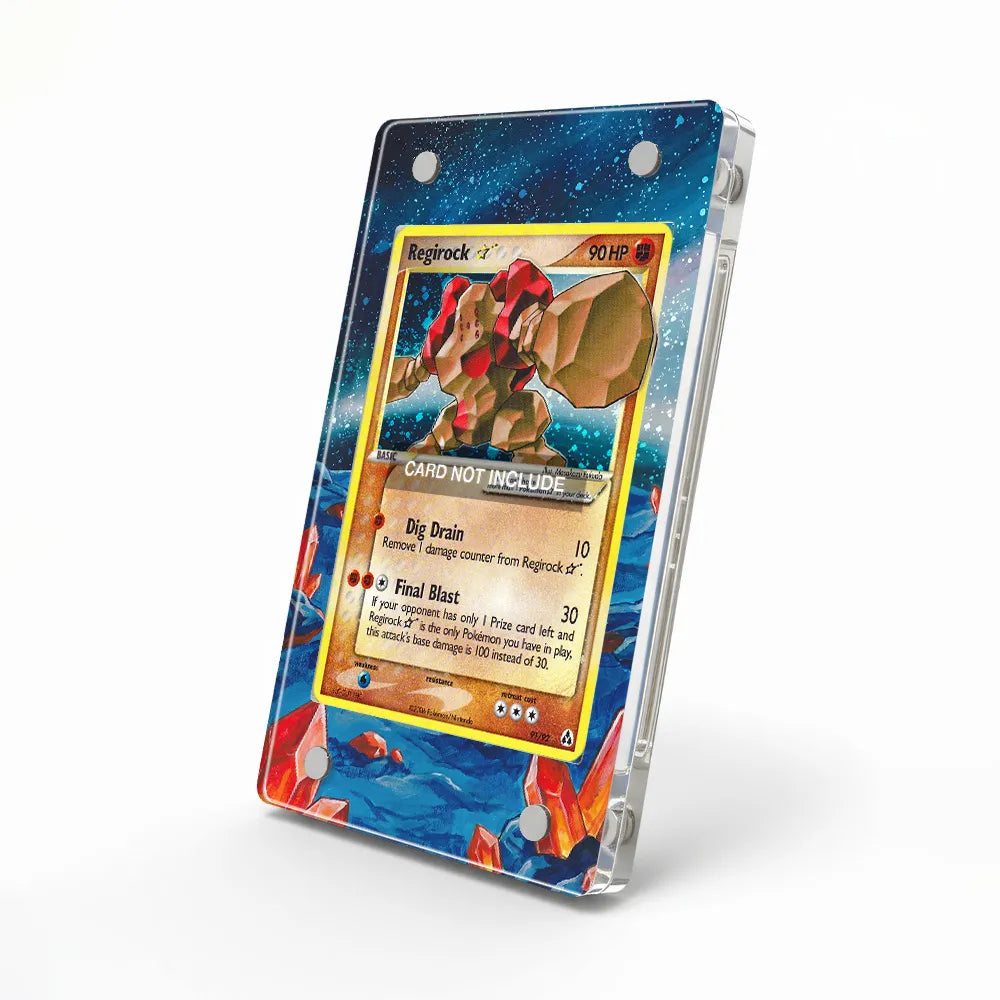 Regirock Star 91-92 Ultra Rare EX Legend Maker Extended Art Display Cases - Magnetic Case - Side View