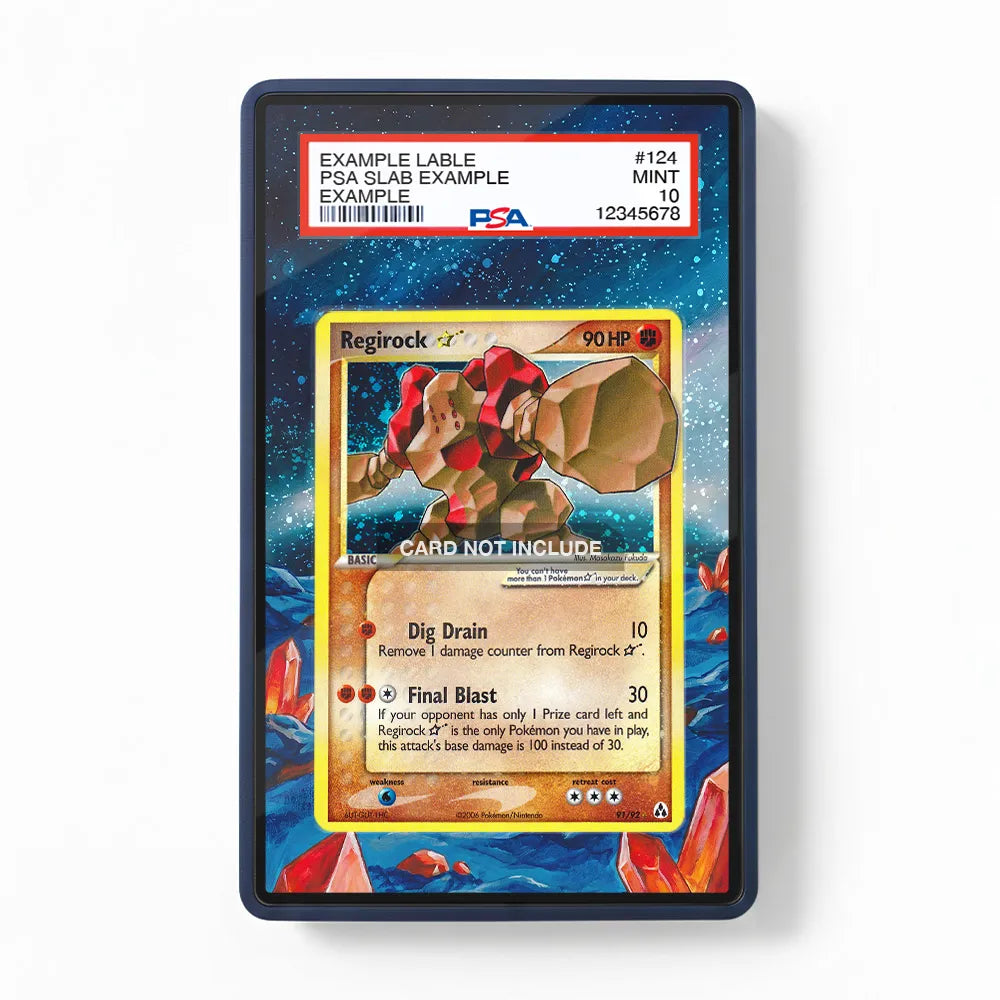 Regirock Star 91-92 Ultra Rare EX Legend Maker Extended Art Display Cases - PSA Slab Case - Front View