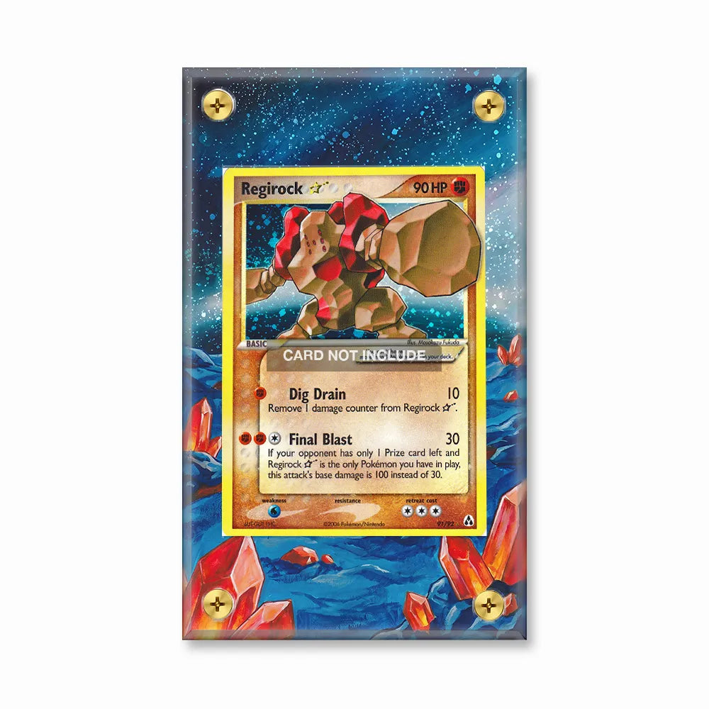 Regirock Star 91-92 Ultra Rare EX Legend Maker Extended Art Display Cases - Screws Case - Front View