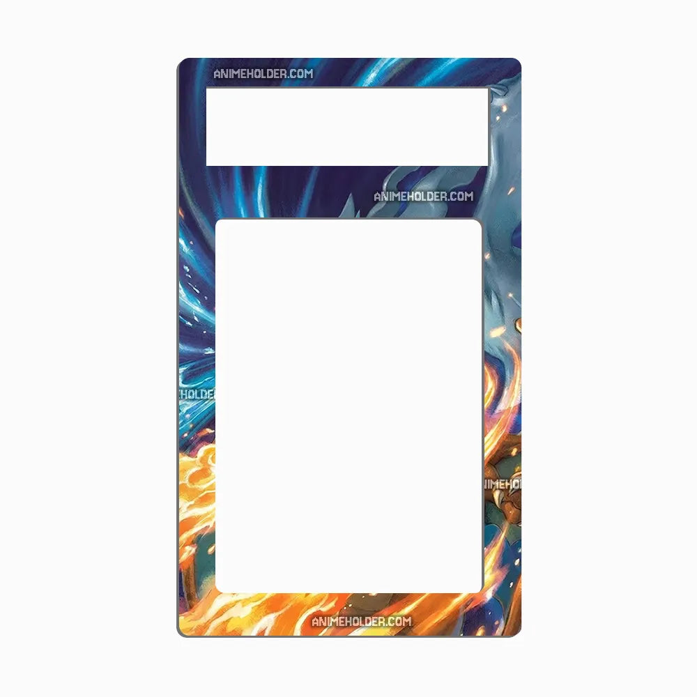 Reshiram & Charizard GX 20 Unbroken Bonds Pokemon Cards Custom Art Display Cases - PSA Metal Art Only - Front View