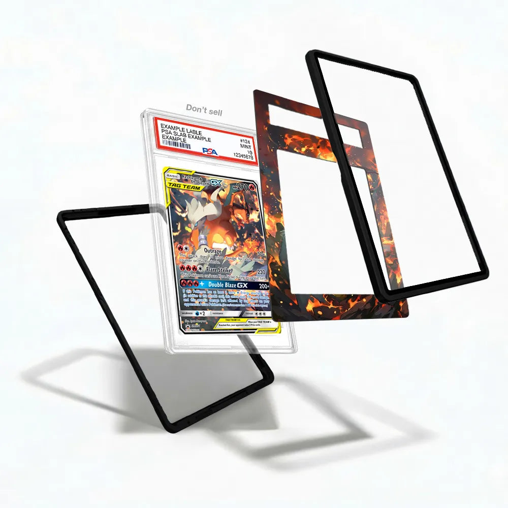 Reshiram & Charizard GX SM201 Promo Extended Art Display Cases - PSA Slab Case - Detail View