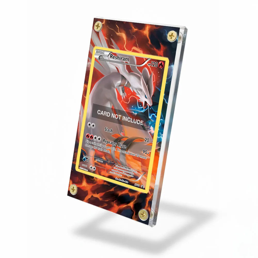 Reshiram XY74 Promo XY Series Extended Art Display Cases - Screws Case - Side View