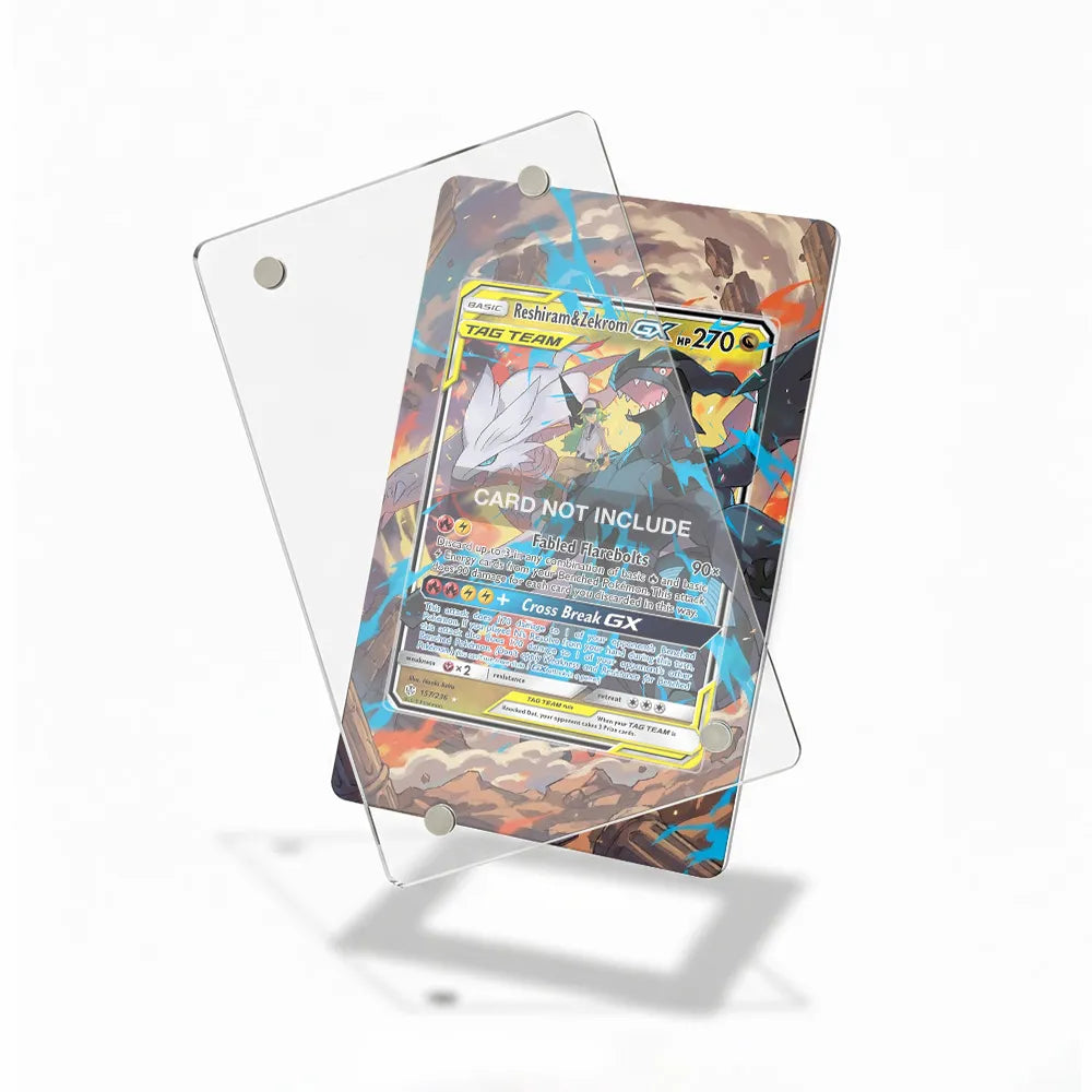 Reshiram & Zekrom-GX 157-236 Extended Art Display Cases - Magnetic Case - Detail View