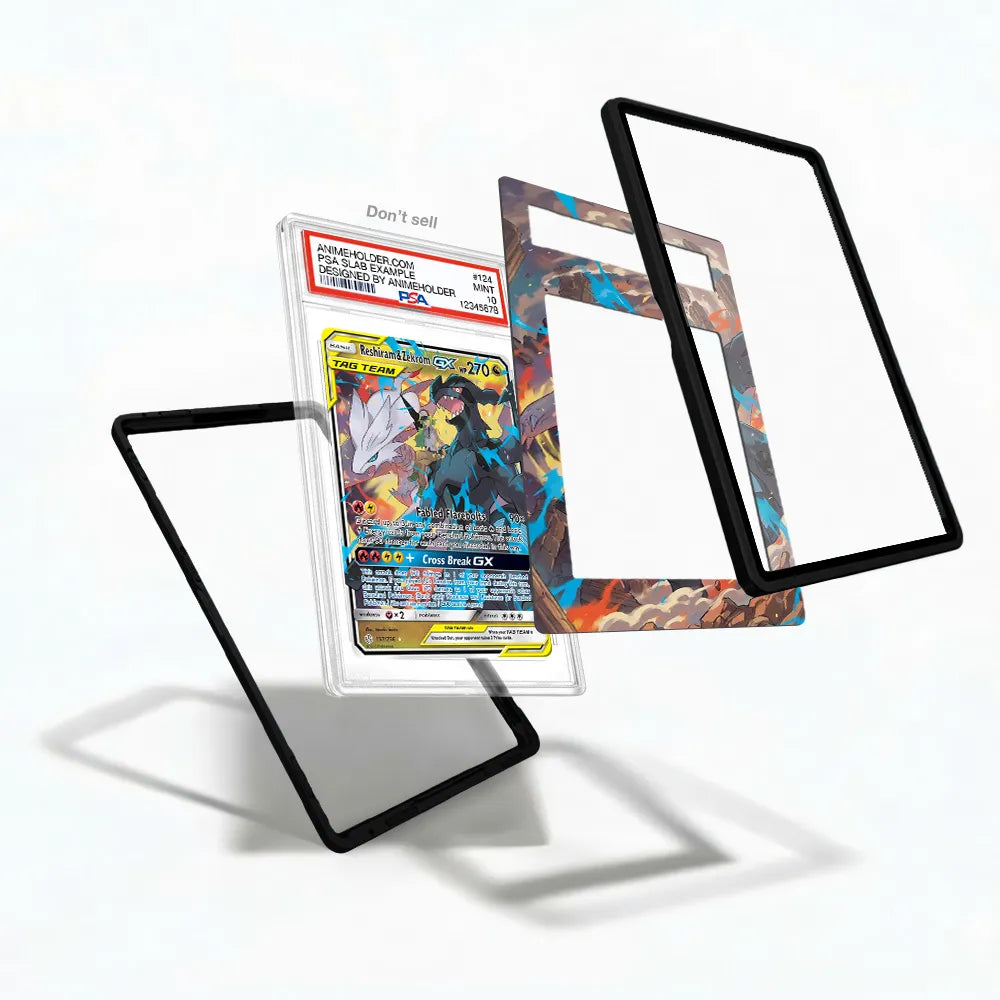 Reshiram & Zekrom-GX 157-236 Extended Art Display Cases - PSA Slab Case - Detail View
