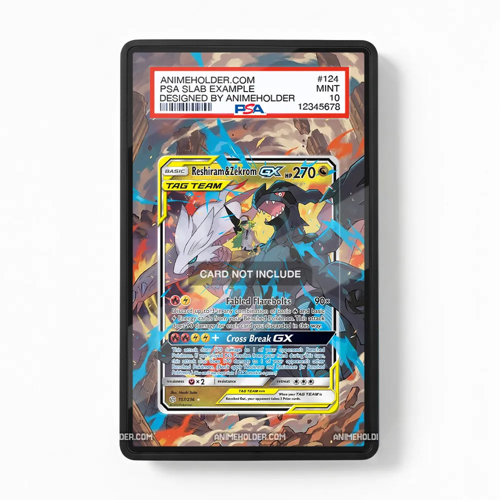 Reshiram & Zekrom-GX 157-236 Extended Art Display Cases - PSA Slab Case - Front View