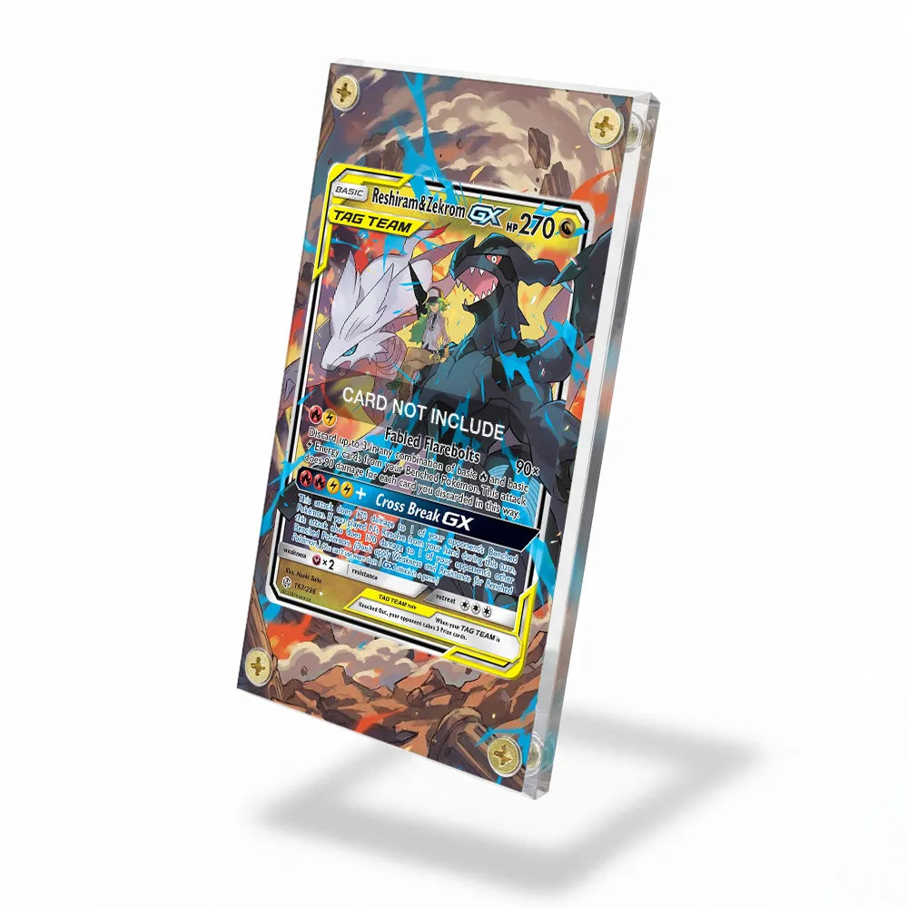 Reshiram & Zekrom-GX 157-236 Extended Art Display Cases - Screws Case - Side View
