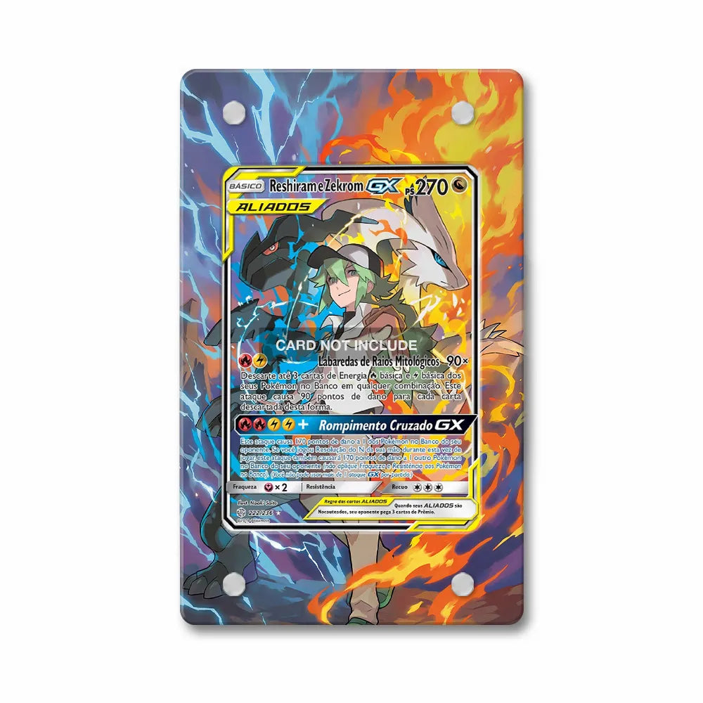 Reshiram Zekrom-GX 222-236 Cosmic Eclipse Extended Art Display Cases - Magnetic Case - Front View