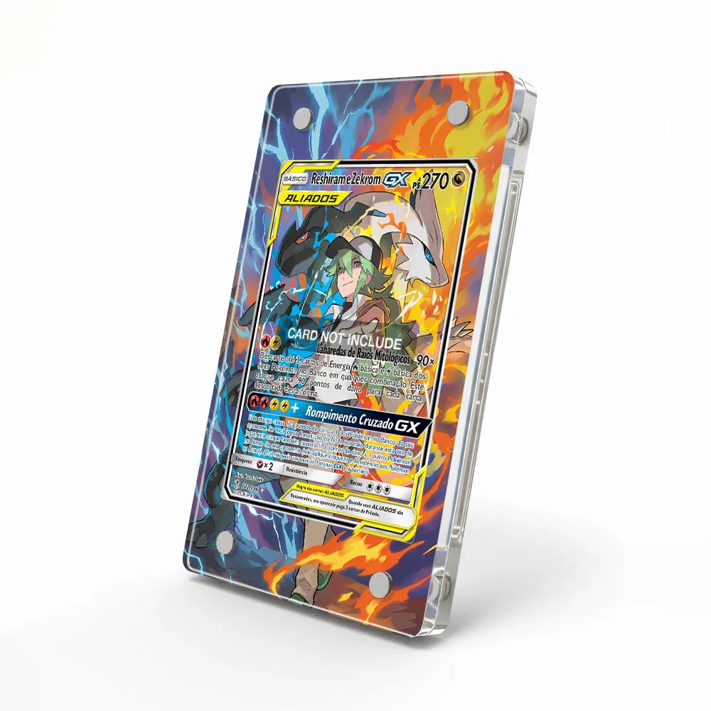 Reshiram Zekrom-GX 222-236 Cosmic Eclipse Extended Art Display Cases - Magnetic Case - Side View