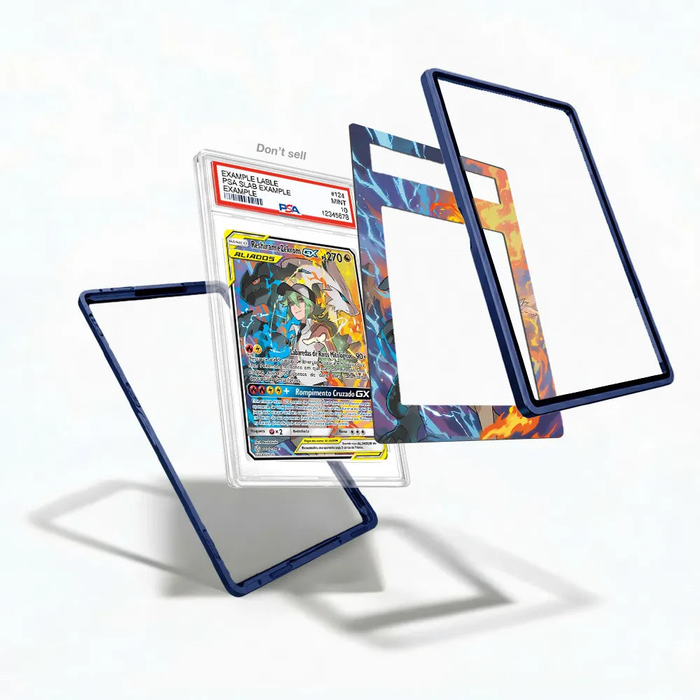 Reshiram Zekrom-GX 222-236 Cosmic Eclipse Extended Art Display Cases - PSA Slab Case - Detail View