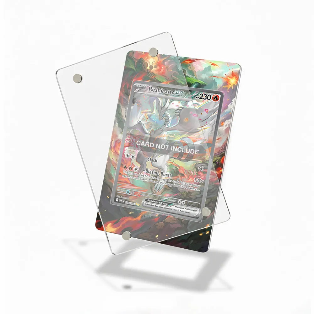 Reshiram ex 166-086 SIR SAR White Flare Extended Art Display Cases - Magnetic Case - Detail View