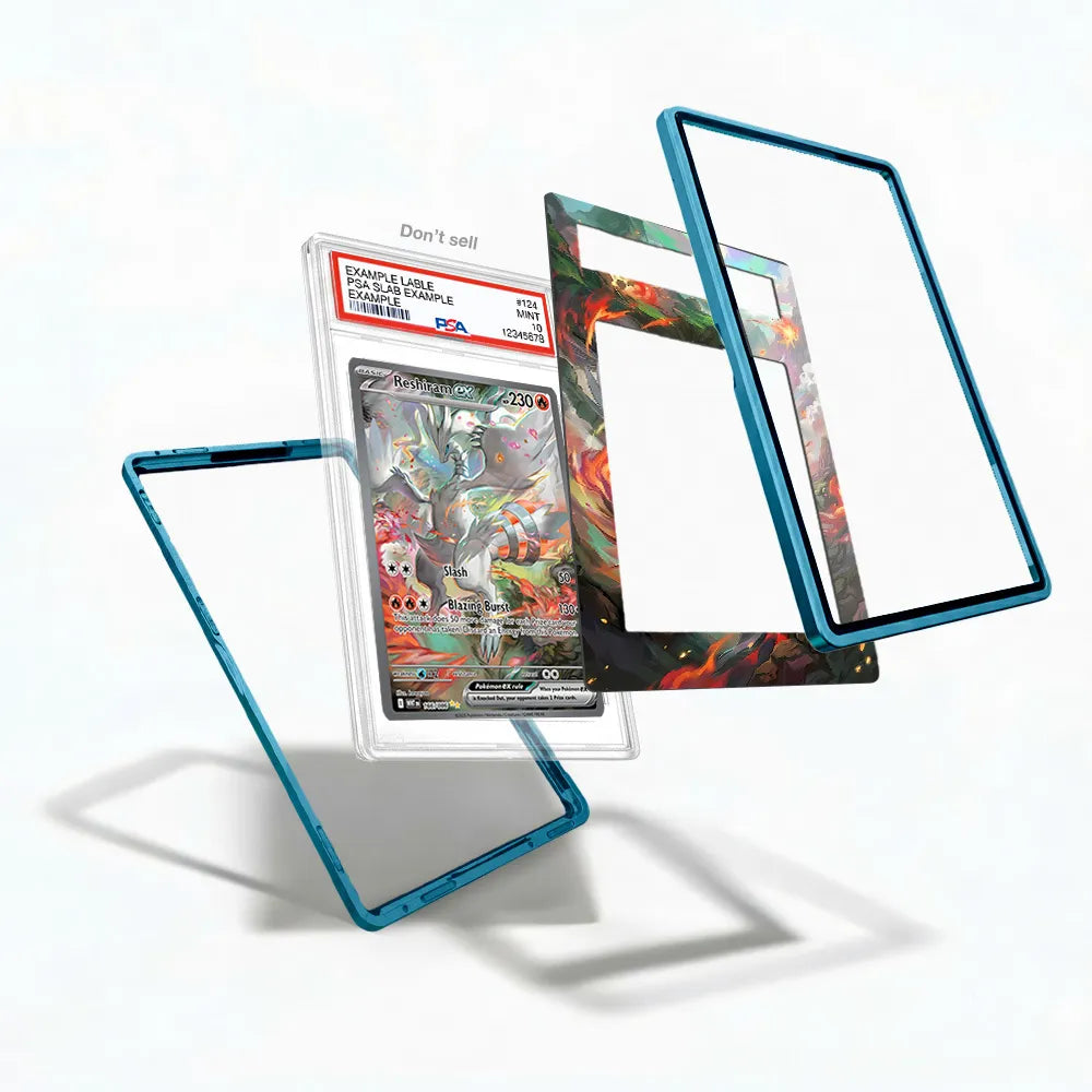 Reshiram ex 166-086 SIR SAR White Flare Extended Art Display Cases - PSA Slab Case - Detail View