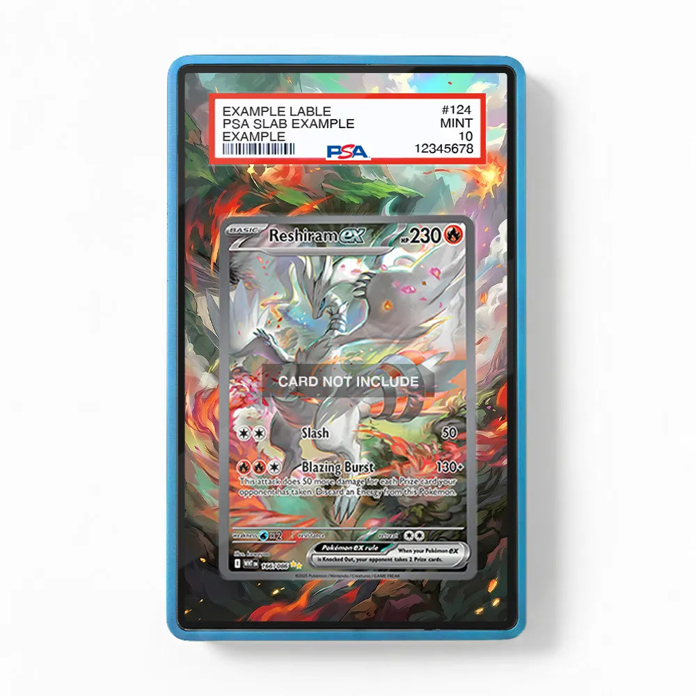 Reshiram ex 166-086 SIR SAR White Flare Extended Art Display Cases - PSA Slab Case - Front View