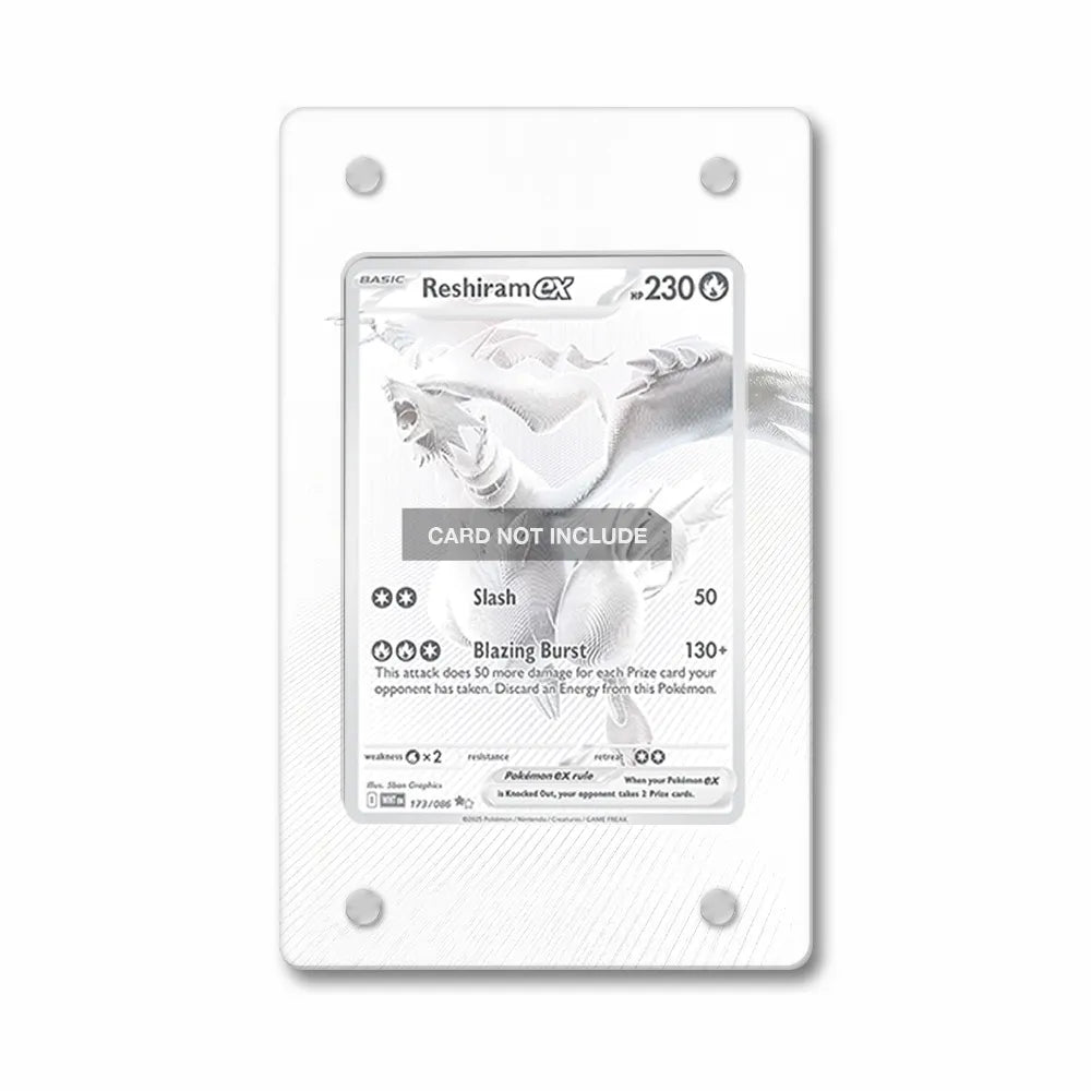 Reshiram ex 173-086 Black White Rare Extended Art Display Cases - PSA Graded Guard Case - Front View