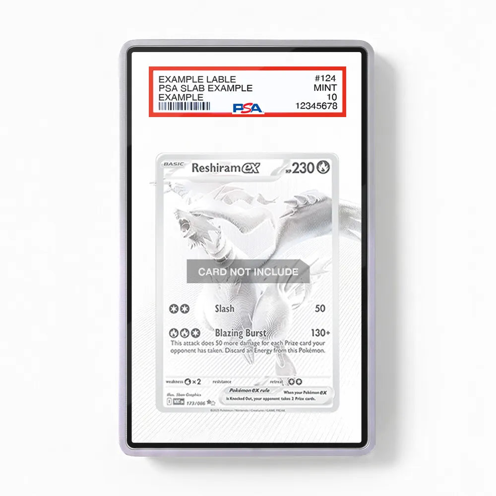 Reshiram ex 173-086 Black White Rare Extended Art Display Cases - PSA Graded Guard Case - Front View