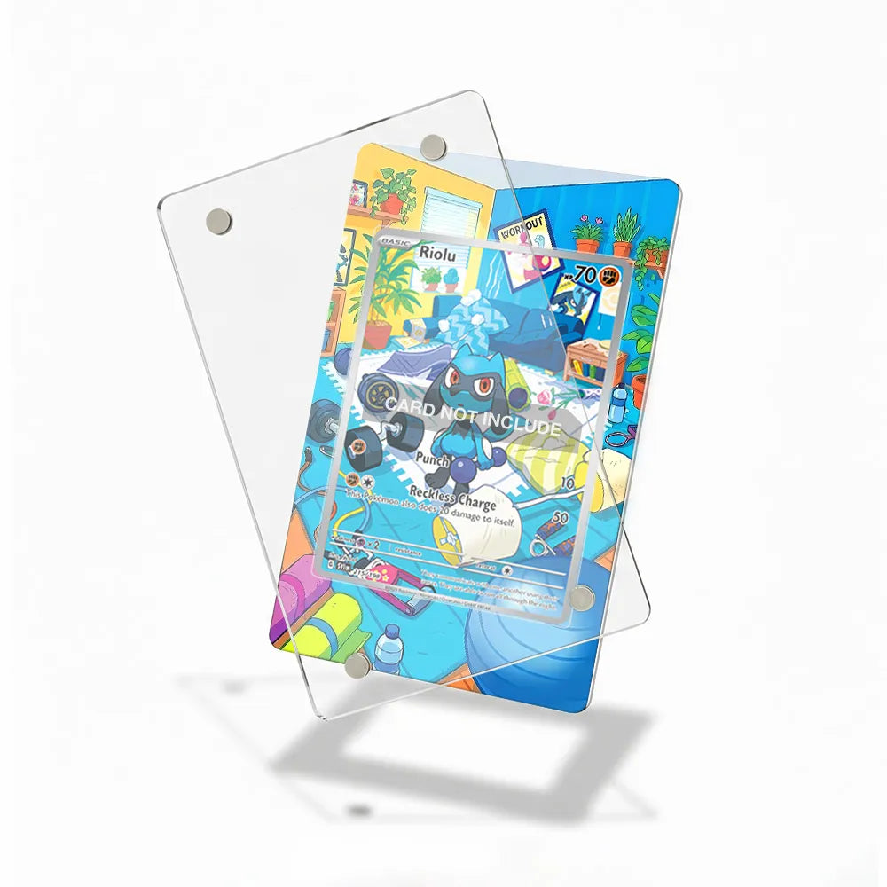Riolu 215-198 IR AR Scarlet & Violet Base Set Extended Art Display Cases - Magnetic Case - Detail View