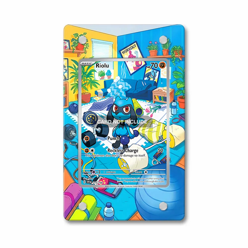 Riolu 215-198 IR AR Scarlet & Violet Base Set Extended Art Display Cases - PSA Graded Guard Case - Front View