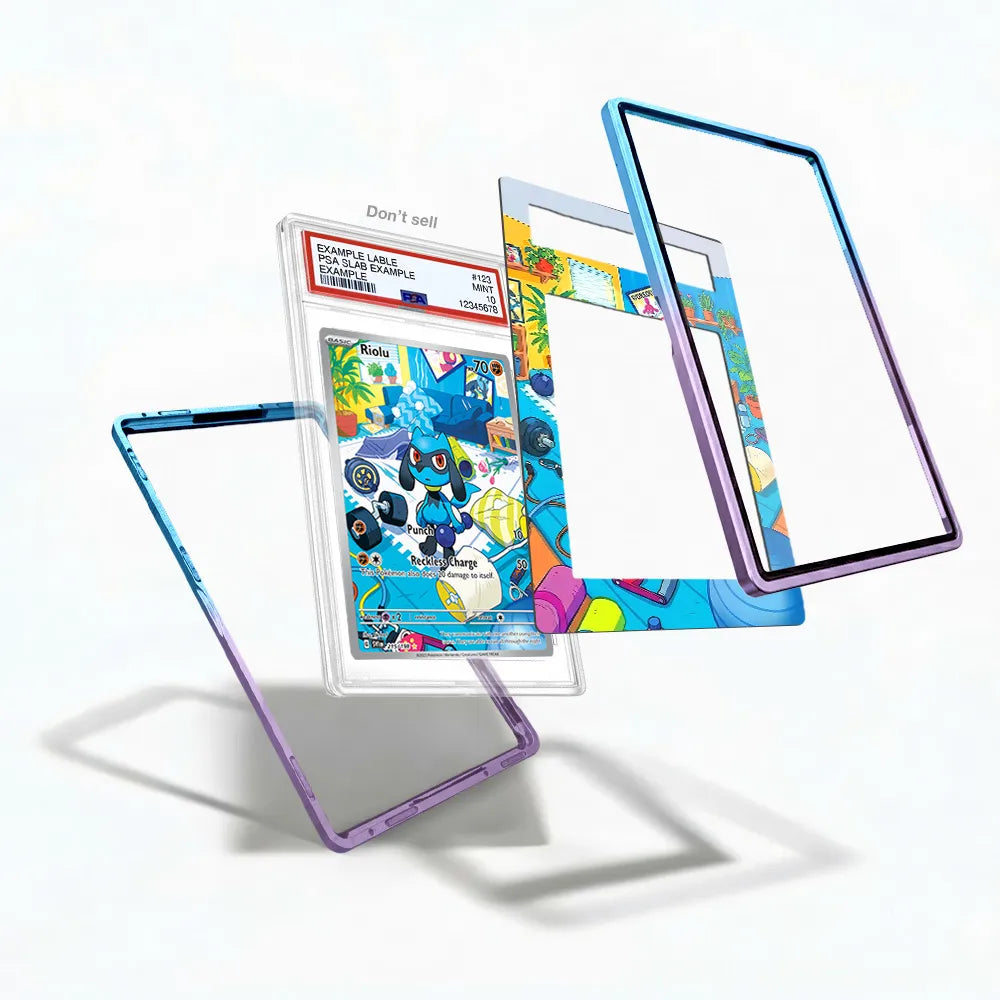 Riolu 215-198 IR AR Scarlet Violet Base Set Extended Art Display Cases - PSA Slab Case - Detail View