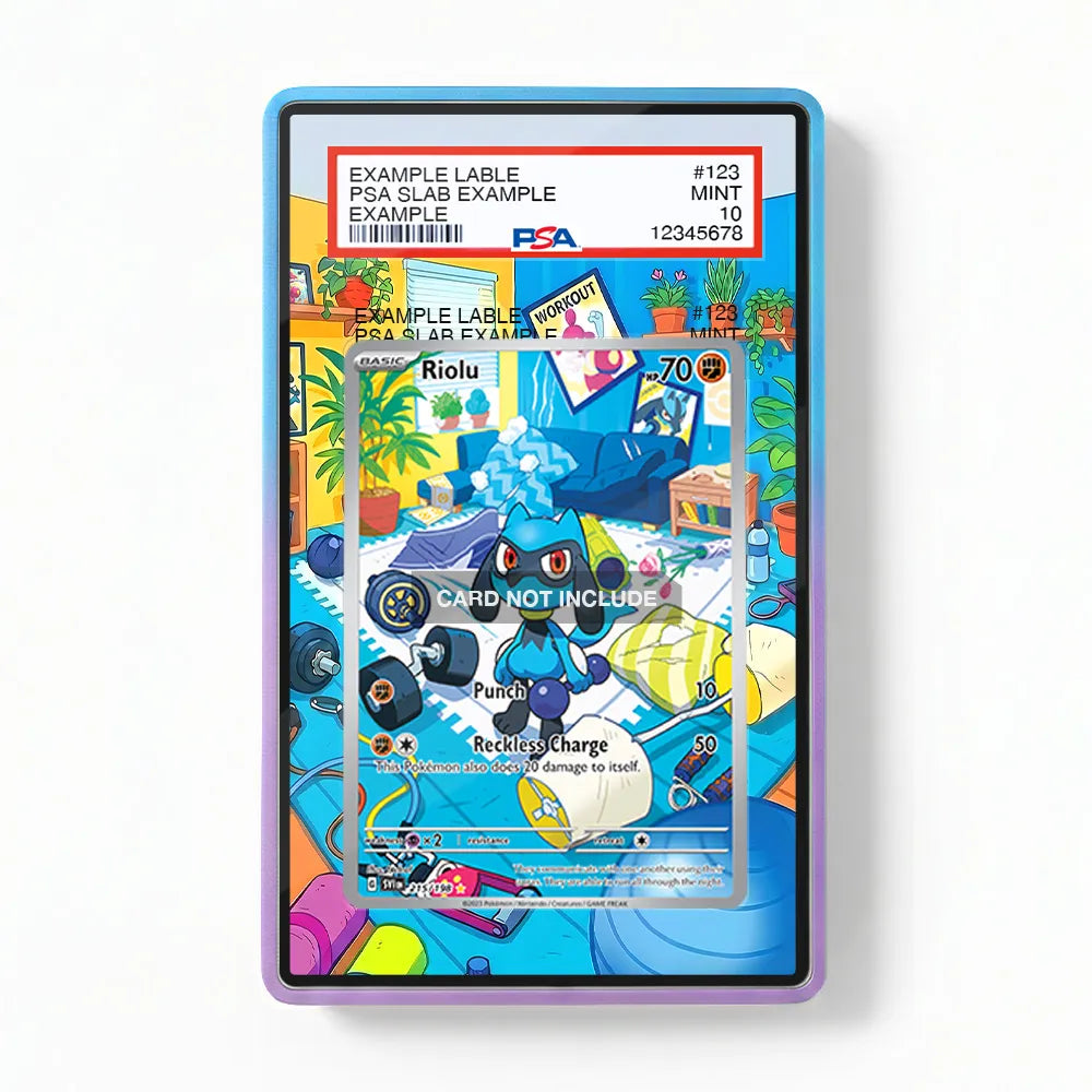 Riolu 215-198 IR AR Scarlet & Violet Base Set Extended Art Display Cases - PSA Slab Case - Front View