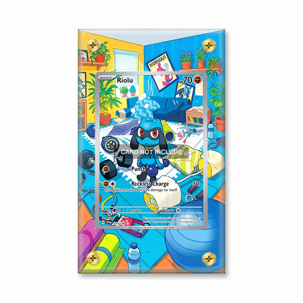 Riolu 215-198 IR AR Scarlet Violet Base Set Extended Art Display Cases - Screws Case - Front View