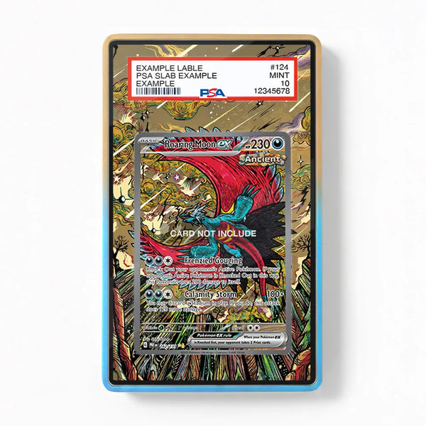 Roaring Moon ex 162-131 Prismatic Evolutions Extended Art Display Case - Golden Sea PSA Acrylic Frame by AnimeHolder