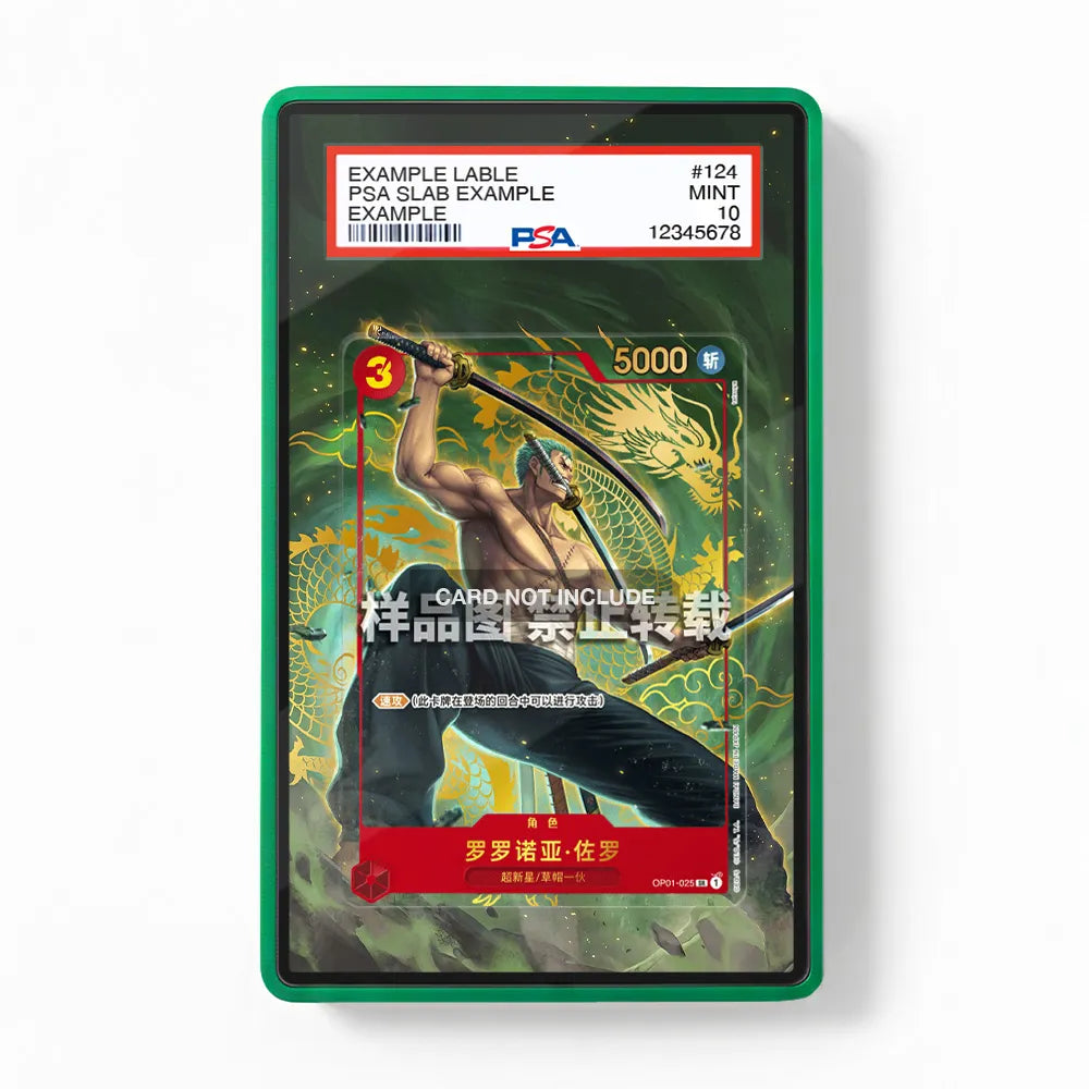 Roronoa Zoro 025 1st Anniversary Set Extended Art Display Cases - PSA Slab Case - Front View
