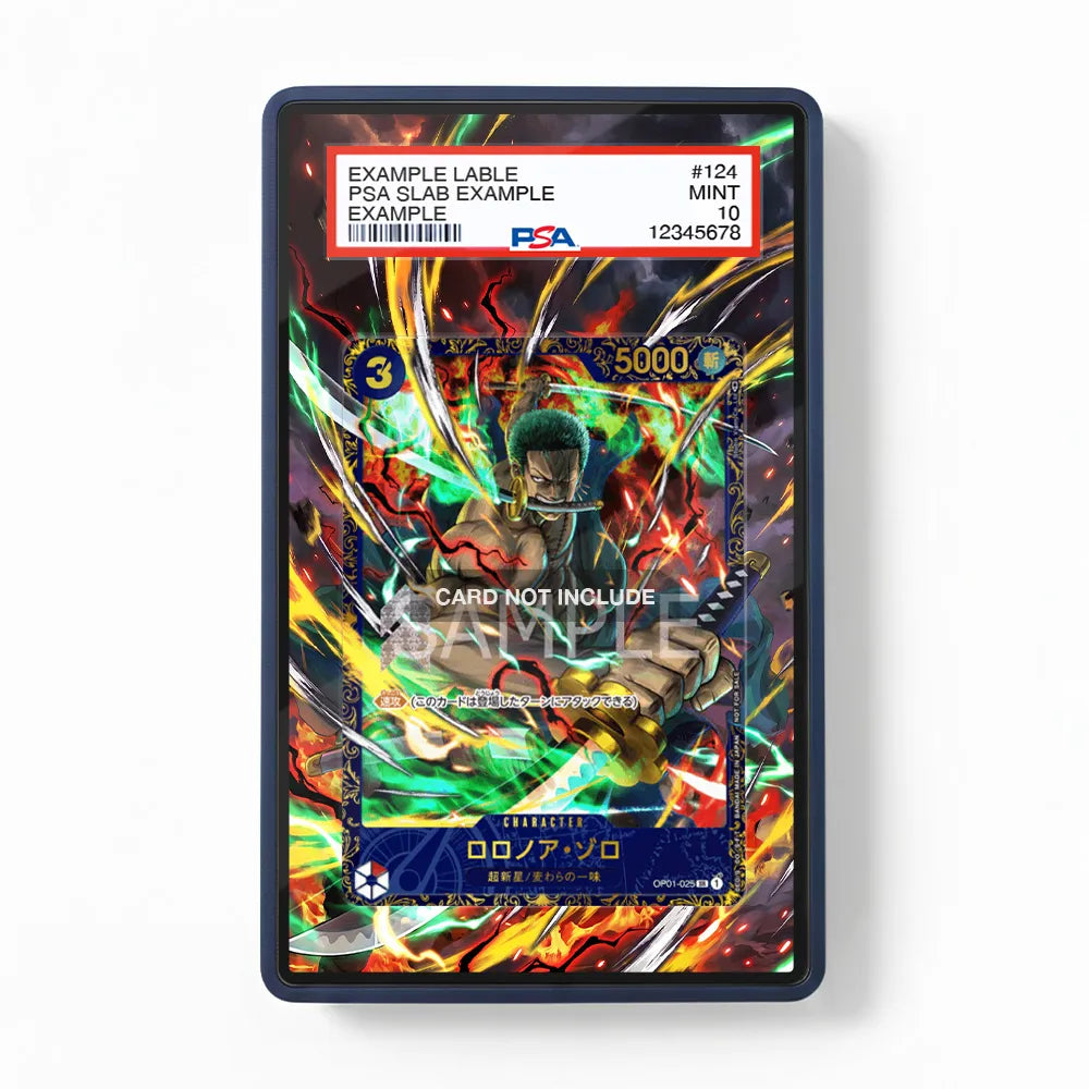 Roronoa Zoro 025 KO Extended Art Display Cases - PSA Slab Case - Front View