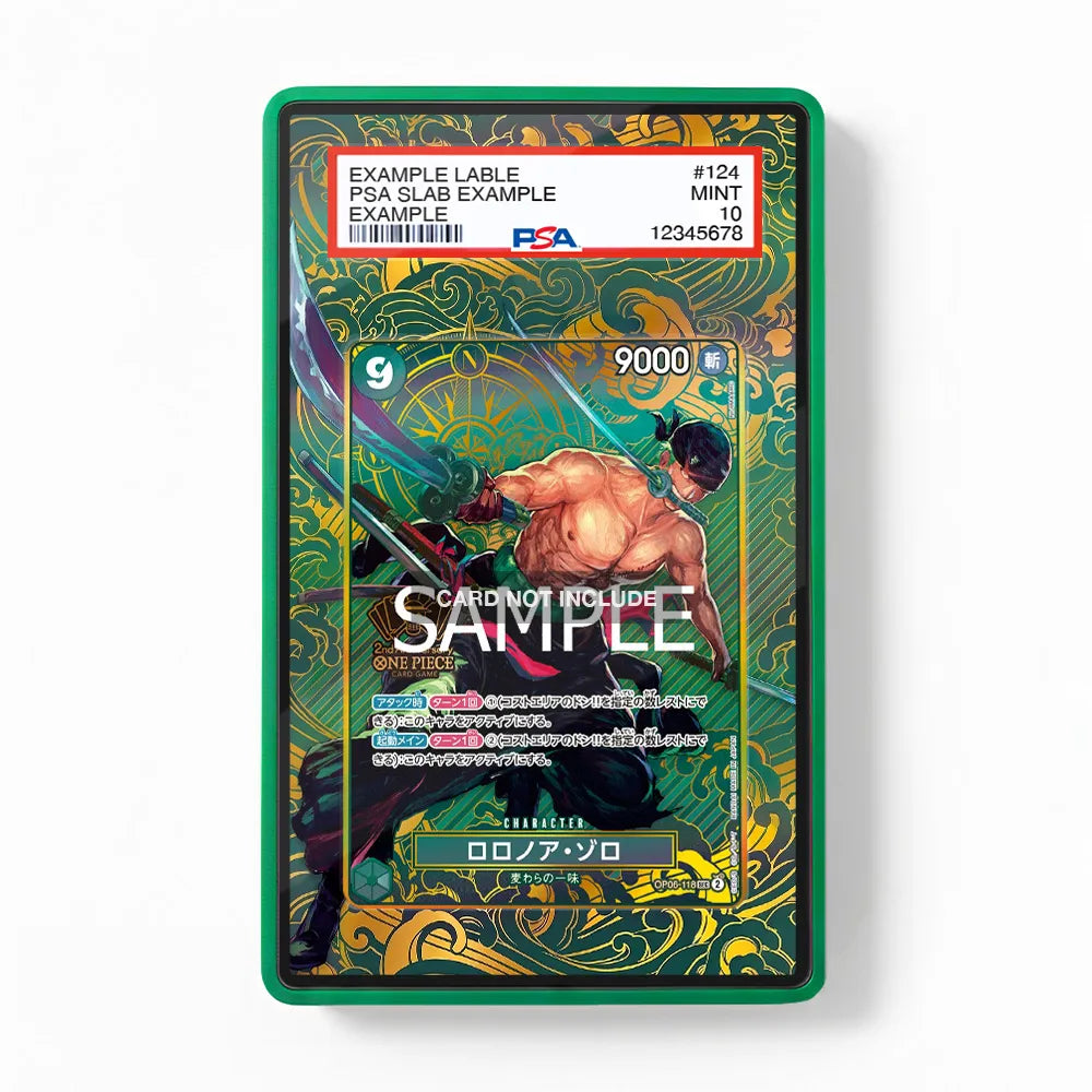 Roronoa Zoro 118 2nd Anniversary Set Extended Art Display Cases - PSA Slab Case - Front View
