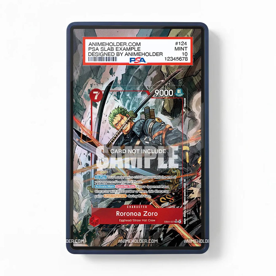 Roronoa Zoro EB04-007 English Edition Pokemon Cards Custom Art Display Cases - PSA Slab Case - Front View