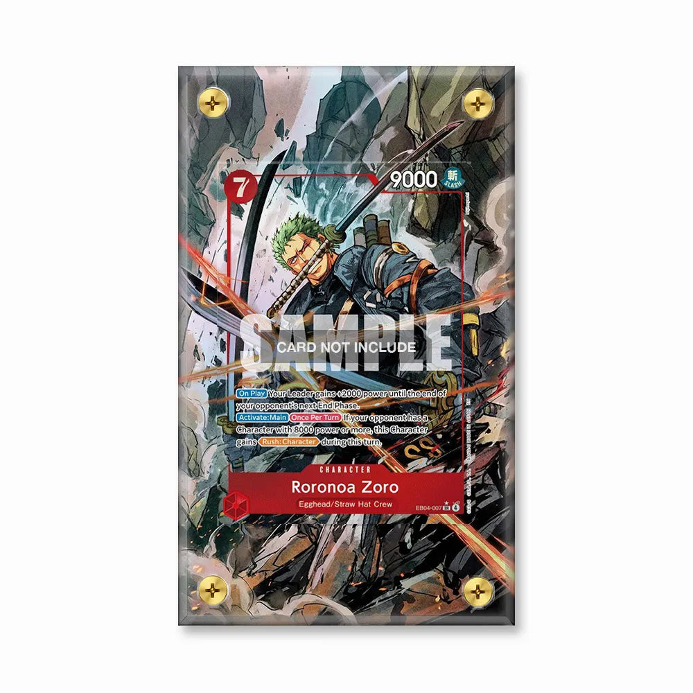 Roronoa Zoro EB04-007 English Edition Pokemon Cards Custom Art Display Cases - Screws Case - Front View