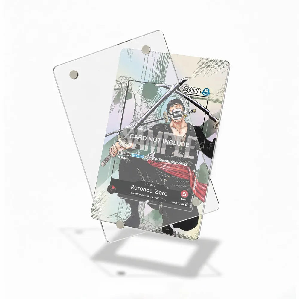 Roronoa Zoro OP01-001 One Piece Starter Deck One Piece Cards Custom Art Display Cases - Magnetic Case - Detail View