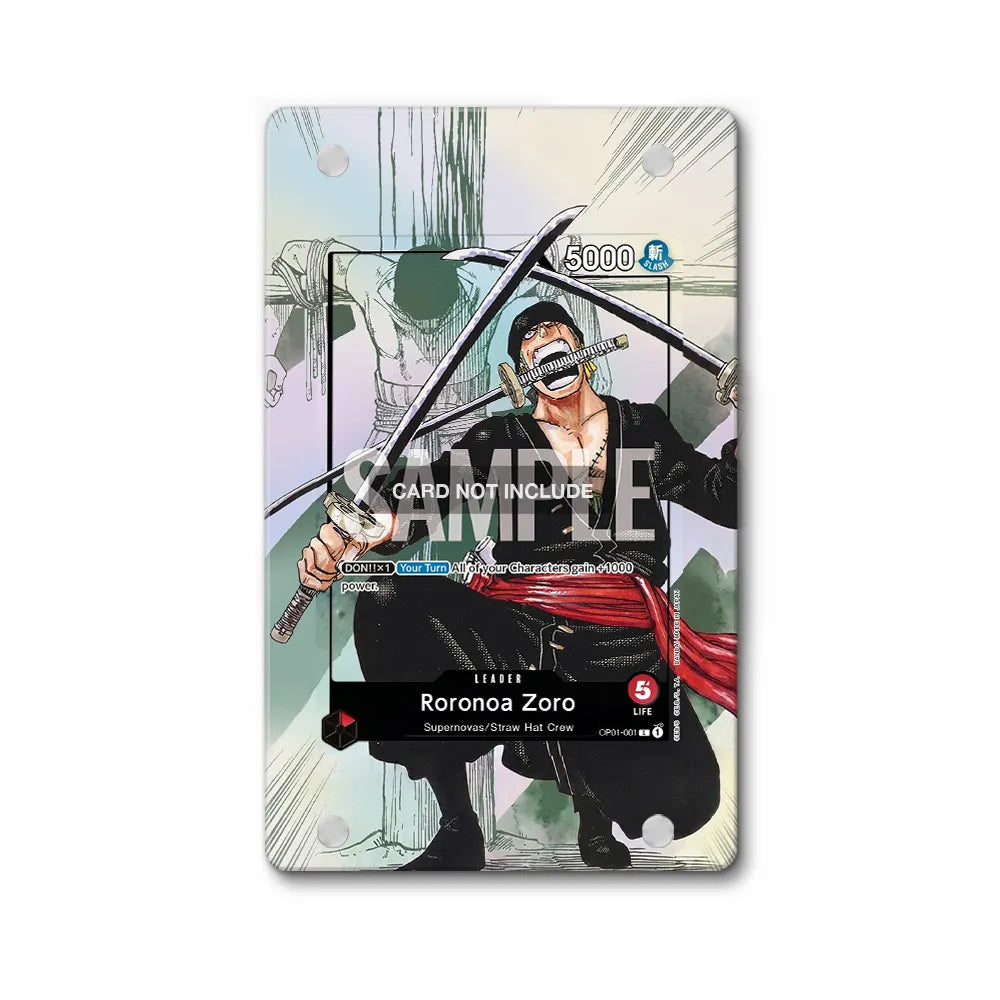 Roronoa Zoro OP01-001 One Piece Starter Deck One Piece Cards Custom Art Display Cases - Magnetic Case - Front View