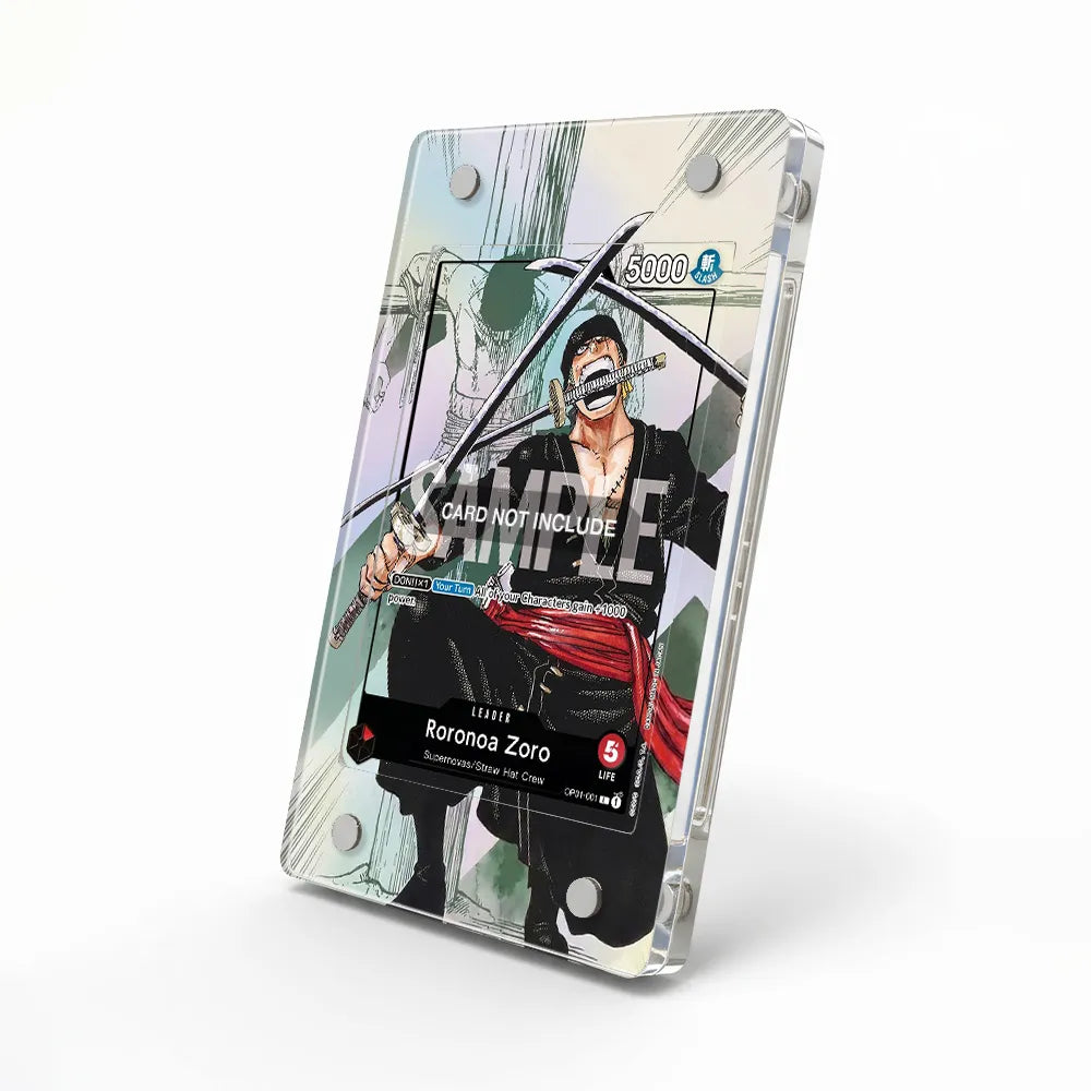 Roronoa Zoro OP01-001 One Piece Starter Deck One Piece Cards Custom Art Display Cases - Magnetic Case - Side View