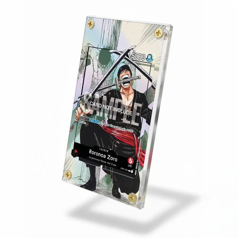 Roronoa Zoro OP01-001 One Piece Starter Deck One Piece Cards Custom Art Display Cases - Screws Case - Side View
