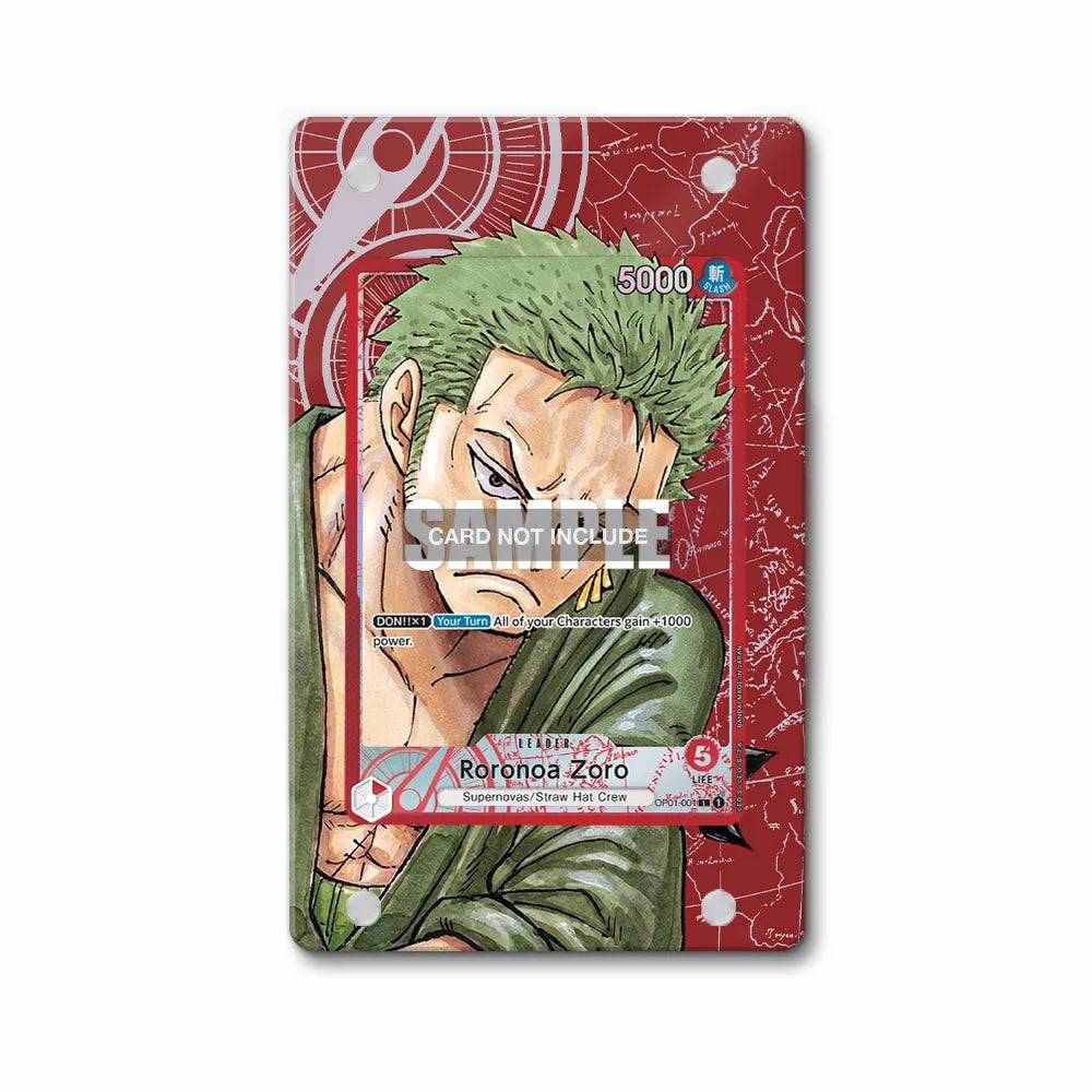 Roronoa Zoro OP01-001 Starter Deck One Piece Cards Extended Art Display Cases - Magnetic Case - Front View