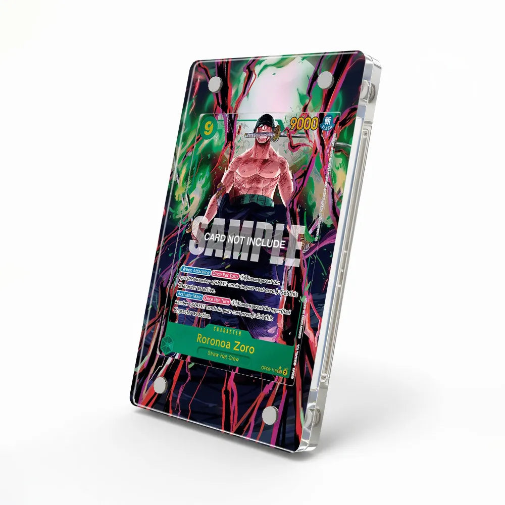 Roronoa Zoro OP06-118 SEC Wings of the Captain Extended Art Display Cases - Magnetic Case - Side View