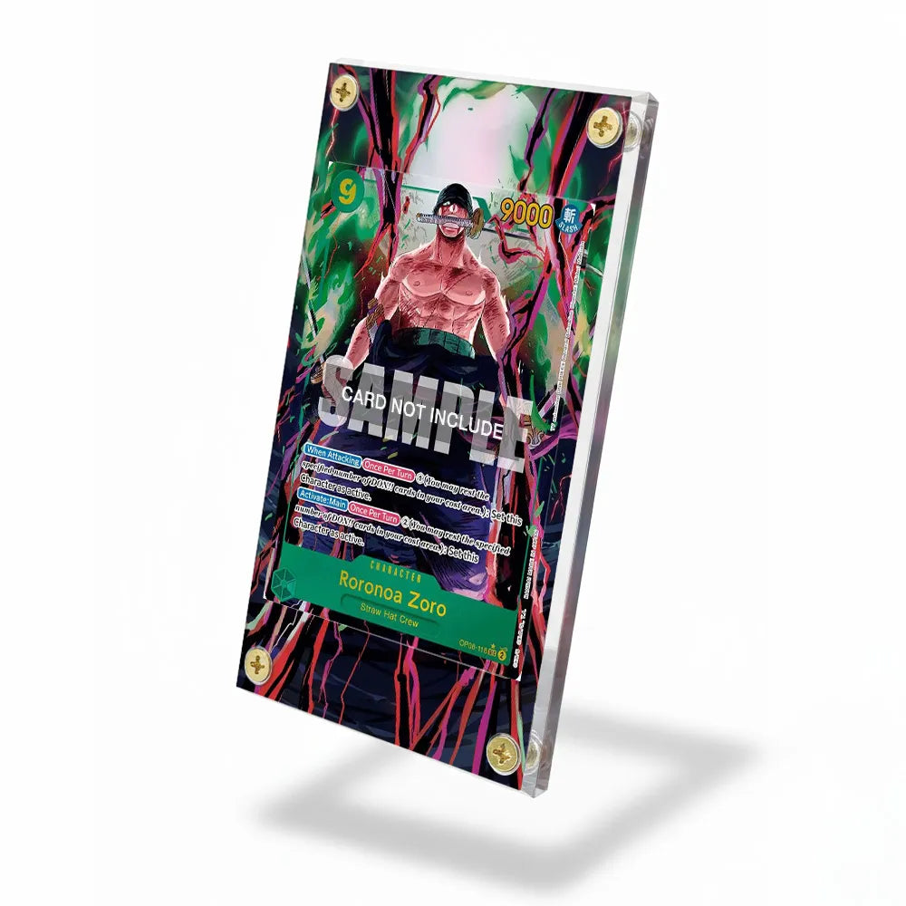 Roronoa Zoro OP06-118 SEC Wings of the Captain Extended Art Display Cases - Screws Case - Side View