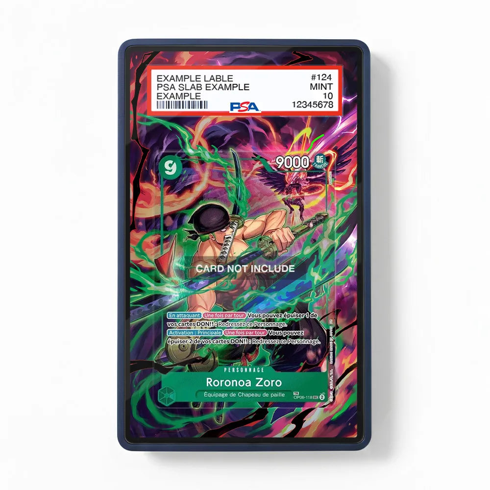 Roronoa Zoro OP06-118 SEC Wings of the Pirate King Extended Art Display Cases - PSA Slab Case - Front View