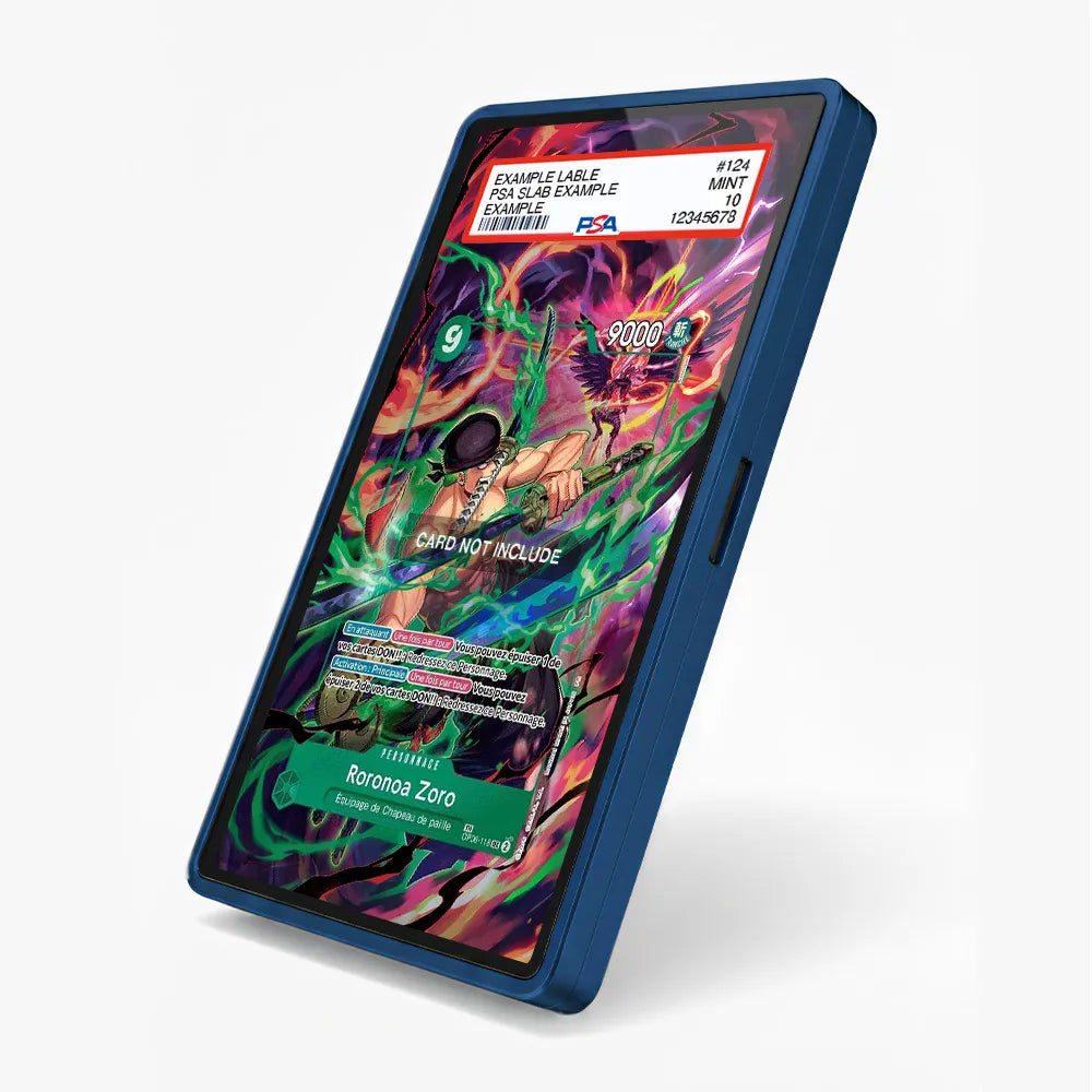 Roronoa Zoro OP06-118 SEC Wings of the Pirate King Extended Art Display Cases - PSA Slab Case - Side View