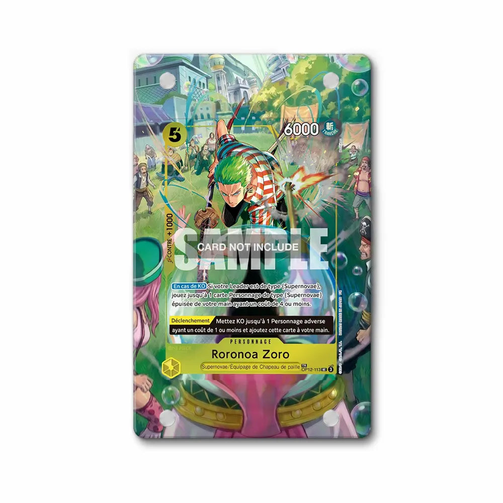 Roronoa Zoro OP12-113 The Azure Sea's Seven One Piece Cards Extended Art Display Cases - PSA Slab Case - Front View