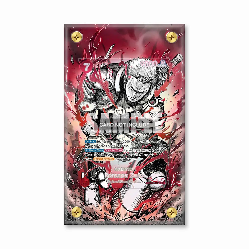 Roronoa Zoro SP E001-007 EoS One Piece Cards Custom Art Display Cases - Screws Case - Front View