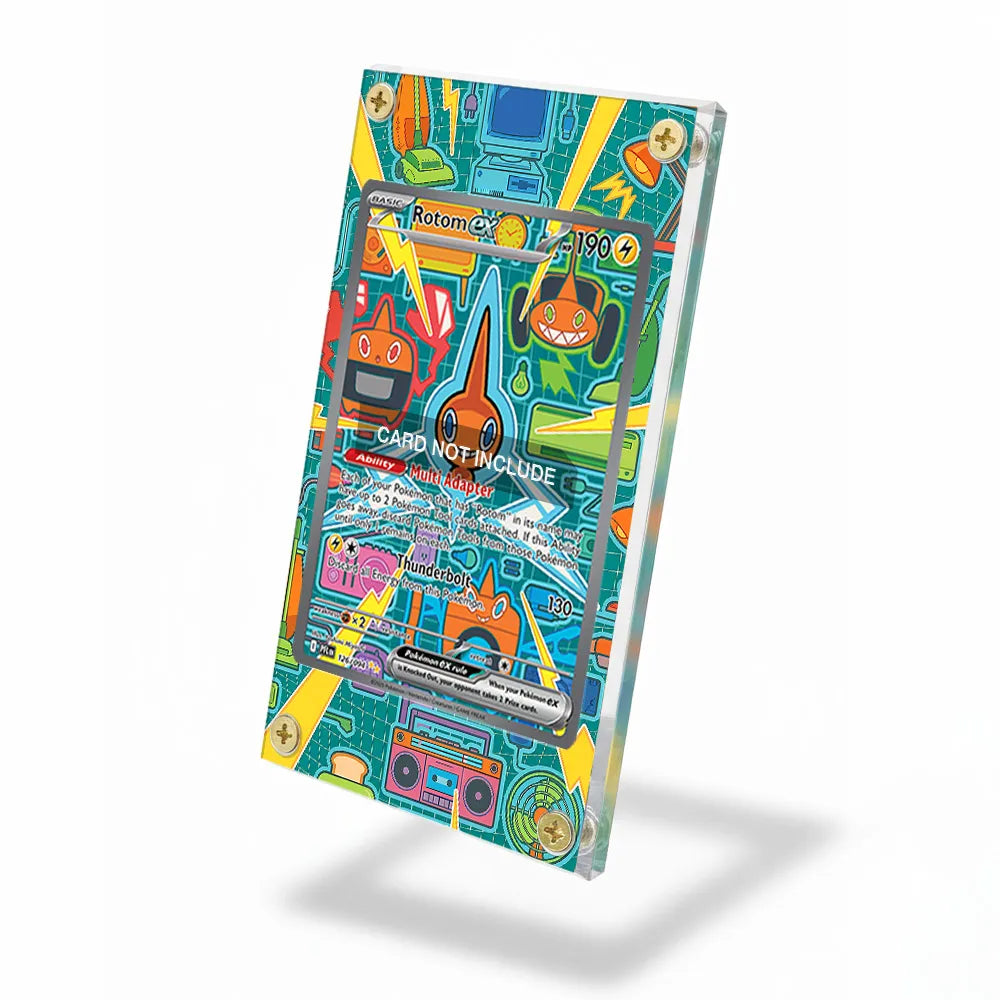 Rotom ex 126-094 SIR SAR Phantasma Flames Extended Art Display Cases - Screws Case - Side View