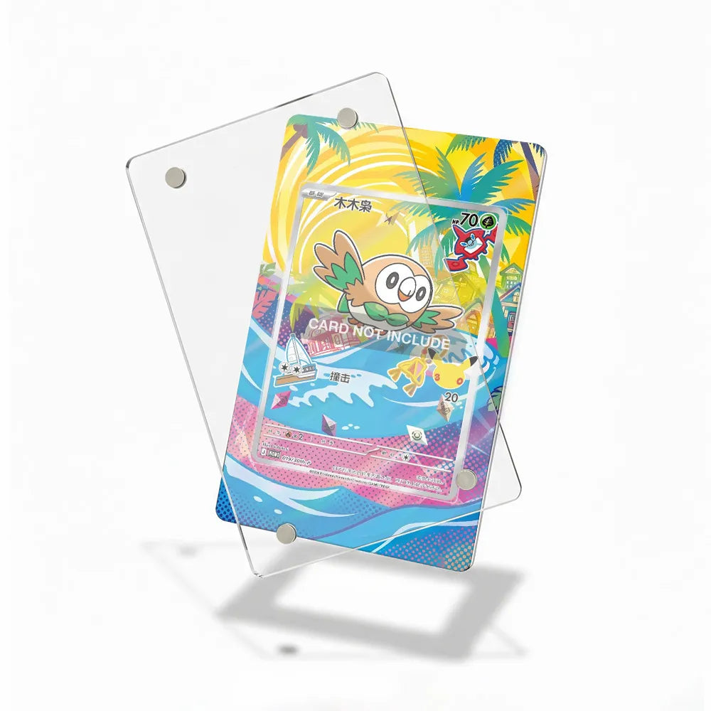 Rowlet 019-30th-P Promo 30th Anniversary Pokemon Cards Custom Art Display Cases - Magnetic Case - Detail View