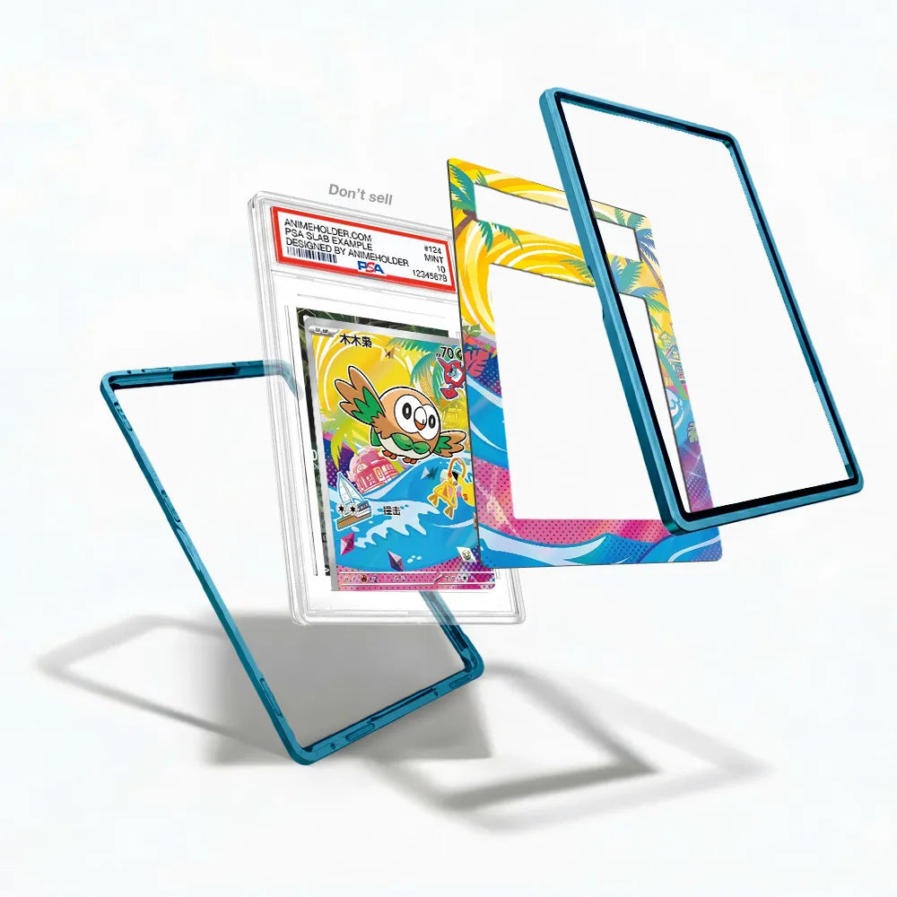 Rowlet 019-30th-P Promo 30th Anniversary Pokemon Cards Custom Art Display Cases - PSA Slab Case - Detail View