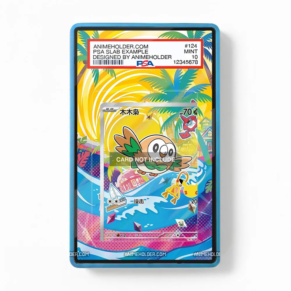 Rowlet 019-30th-P Promo 30th Anniversary Pokemon Cards Custom Art Display Cases - PSA Slab Case - Front View