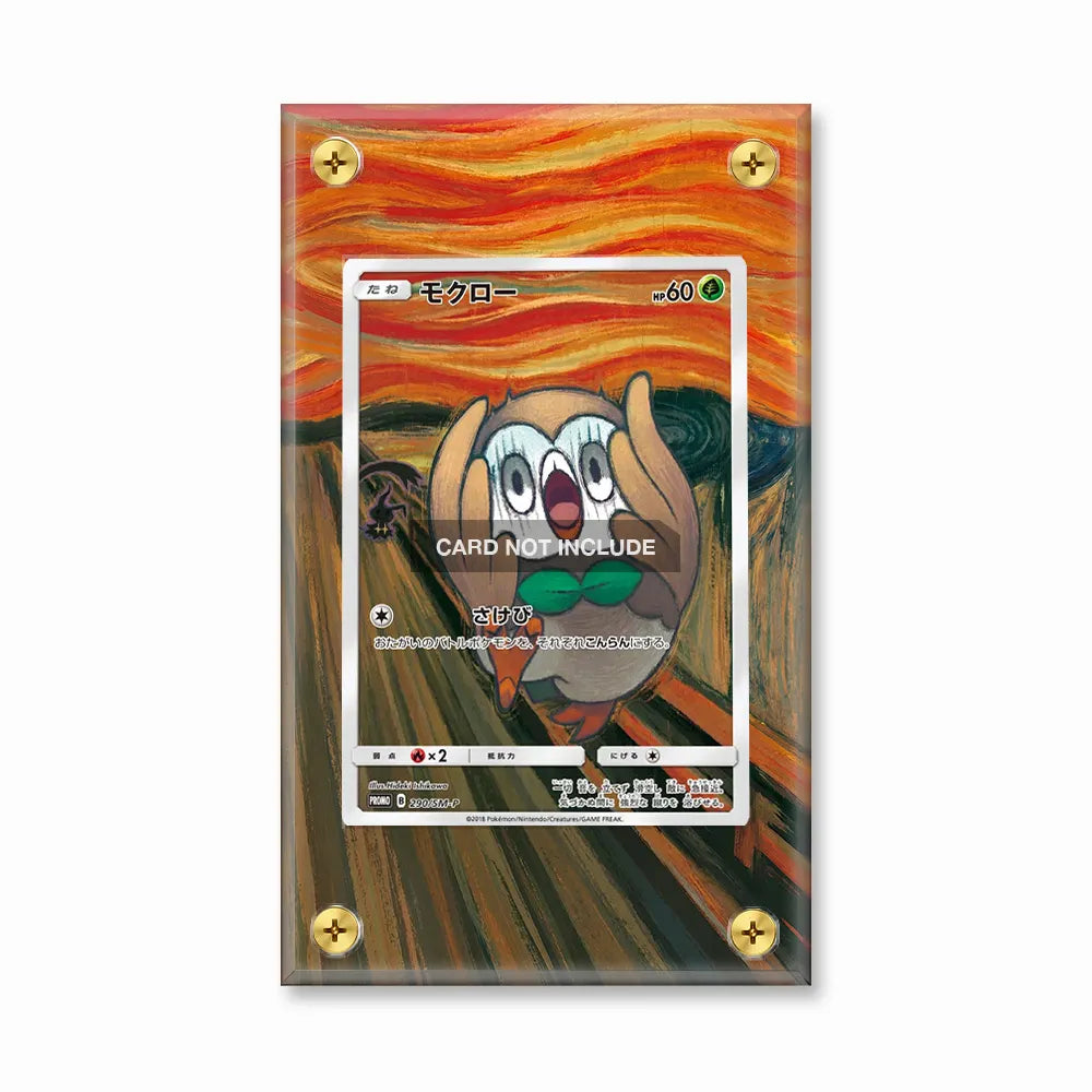 Rowlet 290 SM-P Munch Scream Promo JP Extended Art Display Cases - Screws Case - Front View