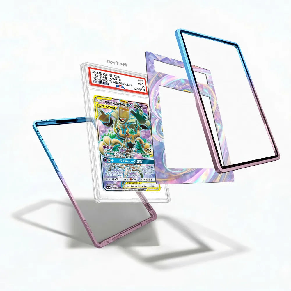 Rowlet & Alolan Exeggutor GX 178-173 SR Tag All Stars Pokemon Cards Custom Art Display Cases - PSA Slab Case - Detail View