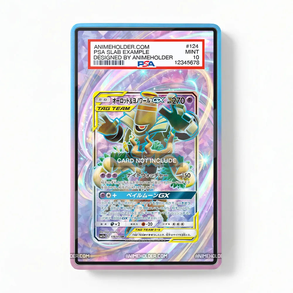 Rowlet & Alolan Exeggutor GX 178-173 SR Tag All Stars Pokemon Cards Custom Art Display Cases - PSA Slab Case - Front View